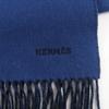 Great HERMES Scarf Recto Verso Embroidered logo and fringe scarf cashmere mens Used