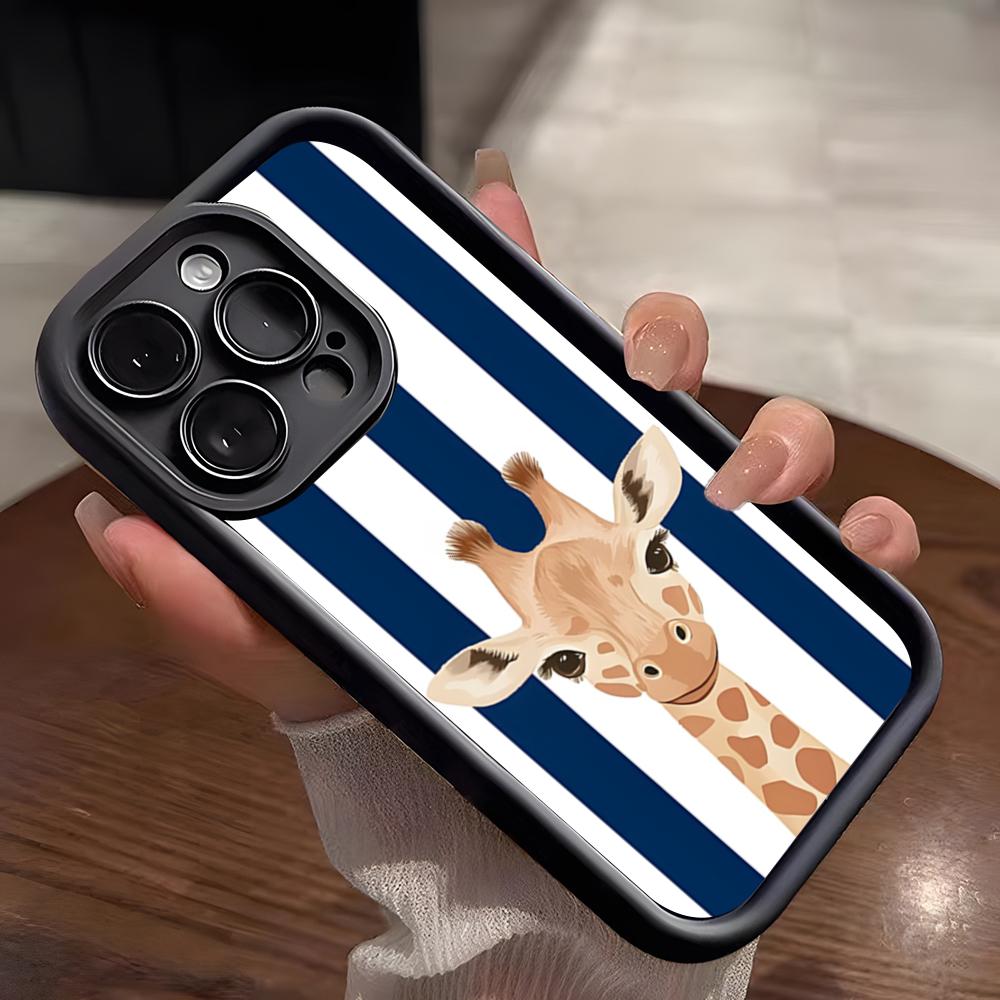 Cute Giraffe Phone Case For IPhone 17 Pro Max 15 Pro 16 14 Plus 12 13 Mini 11 Pro Shockproof Soft Cover