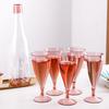 6-Piece Portable Wine & Champagne Plastic Glass Set for Outdoor Camping & Picnics