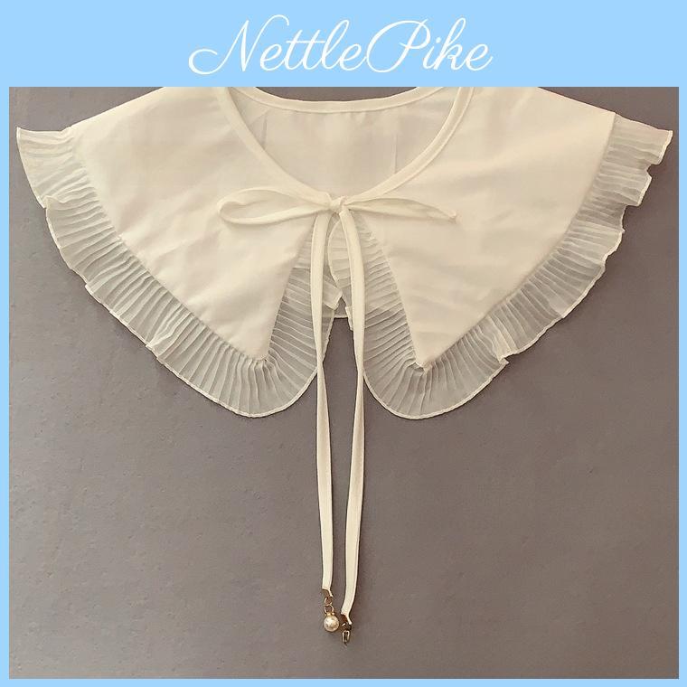 Polyester Silk Womens Ruffled Chiffon Collared Cape For Autumn Winter Fashion Accessories