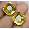 16 Ct Natural Sapphire Yellow Square Shape Loose Gemstone Pair