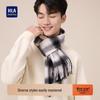 HLA Men's Pure Wool Plaid Scarf