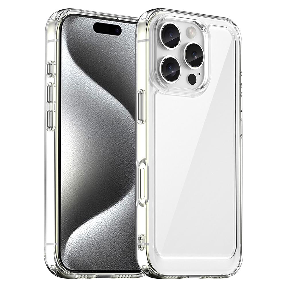 

For iPhone 16 Pro Clear Case TPU+Acrylic Back Cover (Big Rear Lens Hole) A