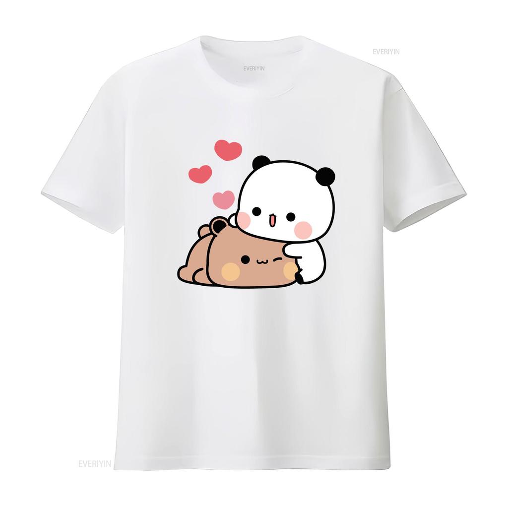 Panda Bear Hug Bubu Dudu Valentines Days T Shirt Classic vintage Washed Casual homme designer clothes streetwear