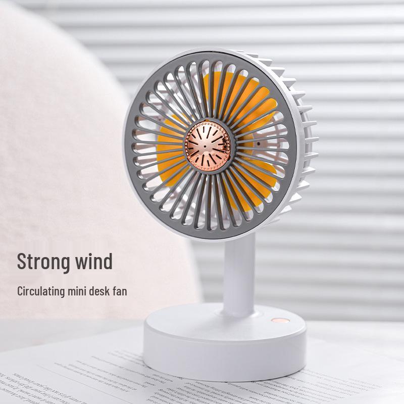 

USB Rechargeable Portable Desktop Table Fan: Silent, Strong Airflow, Customizable 1