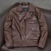 Genuine Calfskin Leather Jacket for Men Soft Slim Fit Biker Coat Premium Quality