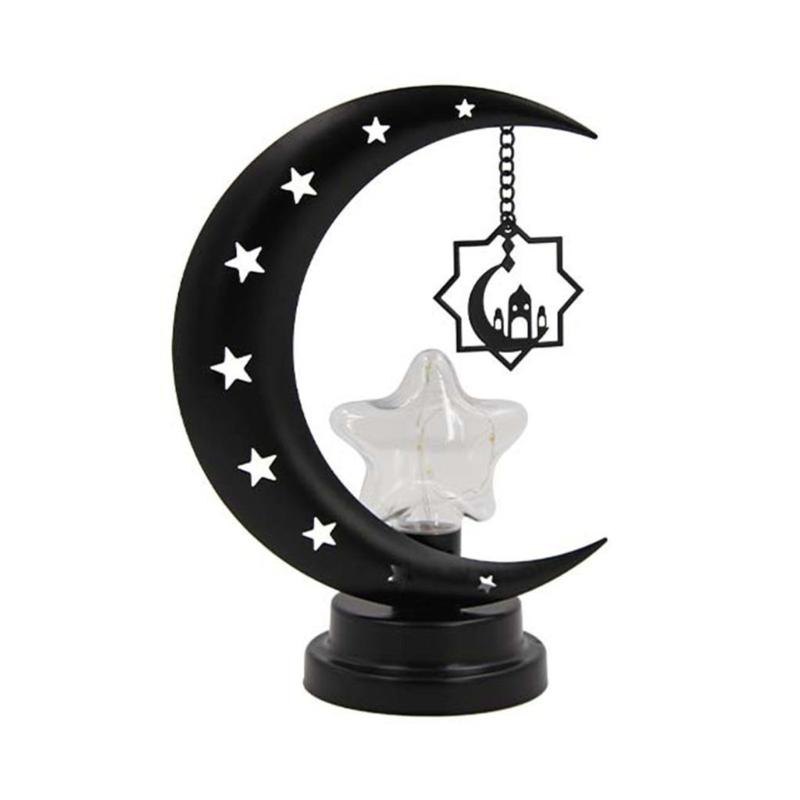 

Decorative Eid Mubarak LED Hollowed Moon Star Table Lamp Ramadans Nightlight for Home Office Islamic Party Decoration