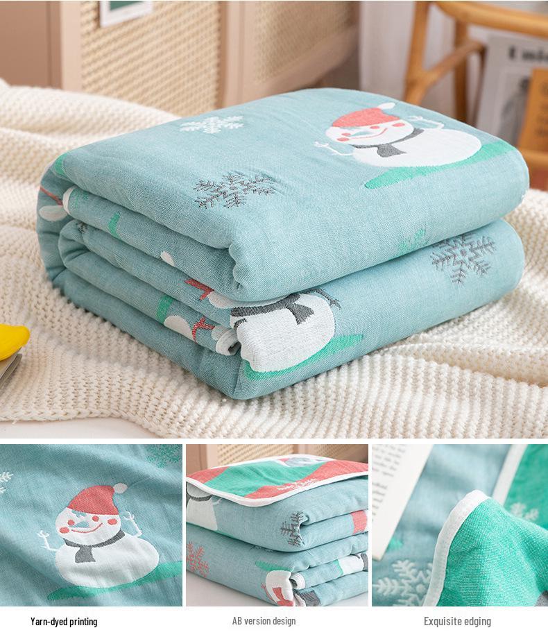Class A 100% Cotton Six-Layer Gauze Blanket for Children - Lightweight Air Conditioning Quilt, Available In Single/Double Sizes for Summer