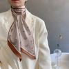 Fashion Neckerchief Skinny Hair Bands Women Silk Scarfs Long Headbands Bag Scarves 14x145cm Print Hairband Neck Scarf For Ladies