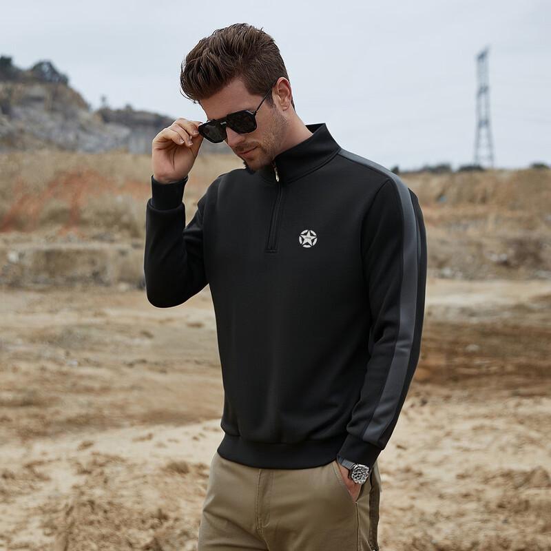 JEEP Men's Half-Zip Stand-Collar Sweatshirt
