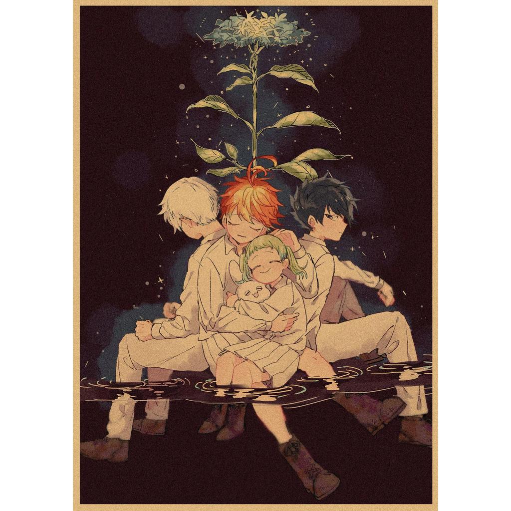 The Promised Neverland Anime Retro Kraft Paper Poster - Decorative Wall Art