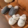 Autumn Winter Large Size Thick Bottom Indoor Cotton Slippers Casual Velvet Fur Cotton Shoes Women Warm Anti Slip Slippers 36-41