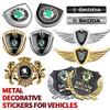 For Skoda Car Metal Sticker Shield Shape Body Trunk Decoration Accessories For Qctavia Fabia Superb Kodiaq Karoq Kamiq Scala VII usbn43