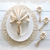 A84E-Set Of 18 Beaded Wood Napkin Rings With Table Setting Wedding Party Décor Accessories Napkin Holder Natural Style