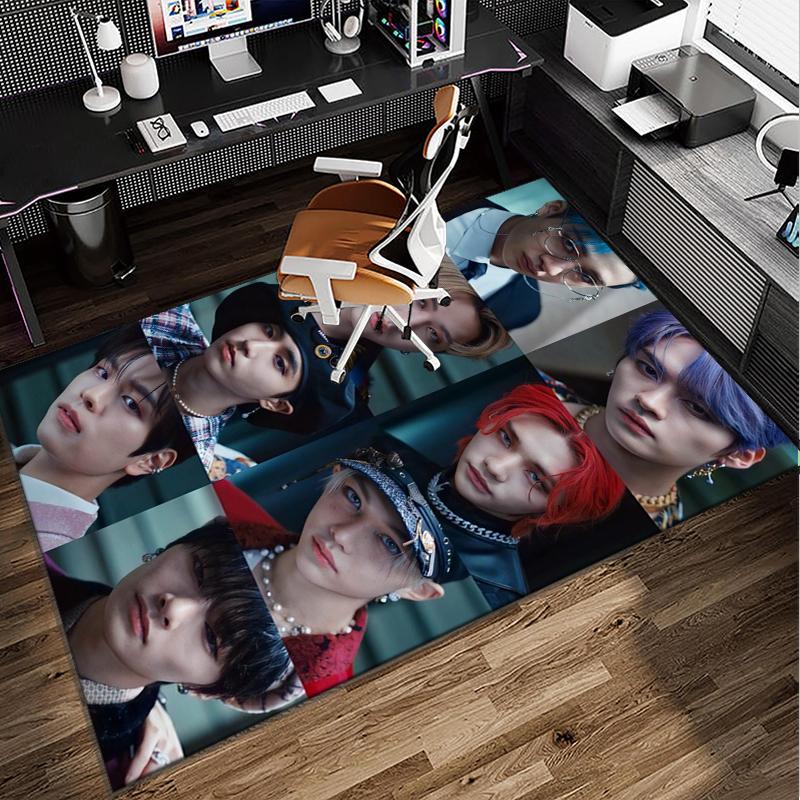 K-pop Stars In Urban Vibes Office Rug Chair Mat, Game Carpet, Suitable for Front Door, Bedroom, Living Room, Desk, Holiday Gift