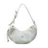 2025 Fashionable New Glossy PU Half Moon Shoulder Bags Solid Zipper High Quality Stylish Design Exquisite Armpit Bags for Women