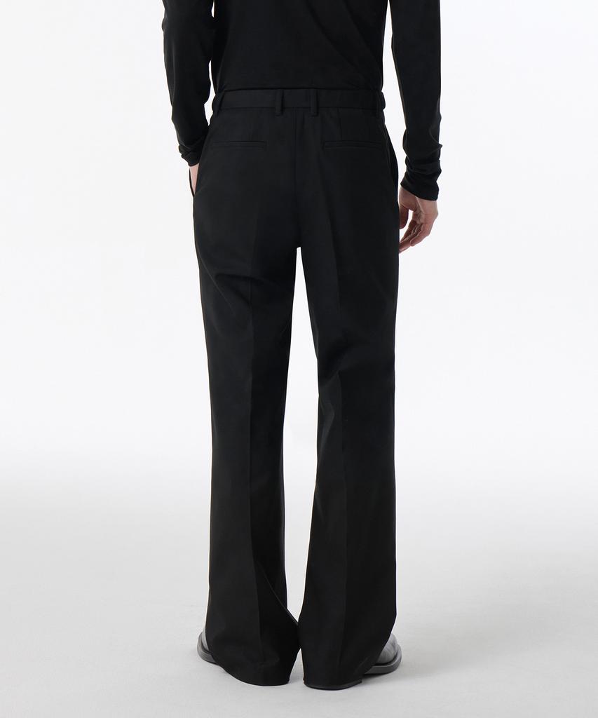 MUSINSA STANDARD Whipcord Flare Hidden Banding Slacks [Black]