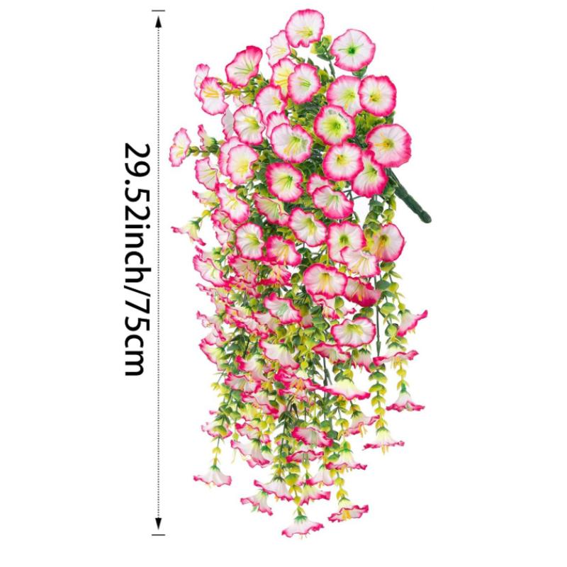 2PCS Wall Hanging Petunias Plants Artificial Morning Glory Hanging Flowers Fake Flower Outdoor Home Garden Wedding Decoration