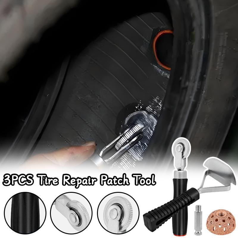 3PCS Car Grinding Head Roller Tire Repair Patch Tools Kit Tire Patch Roller Tool Buffing Wheel For Car Truck Motorcycle