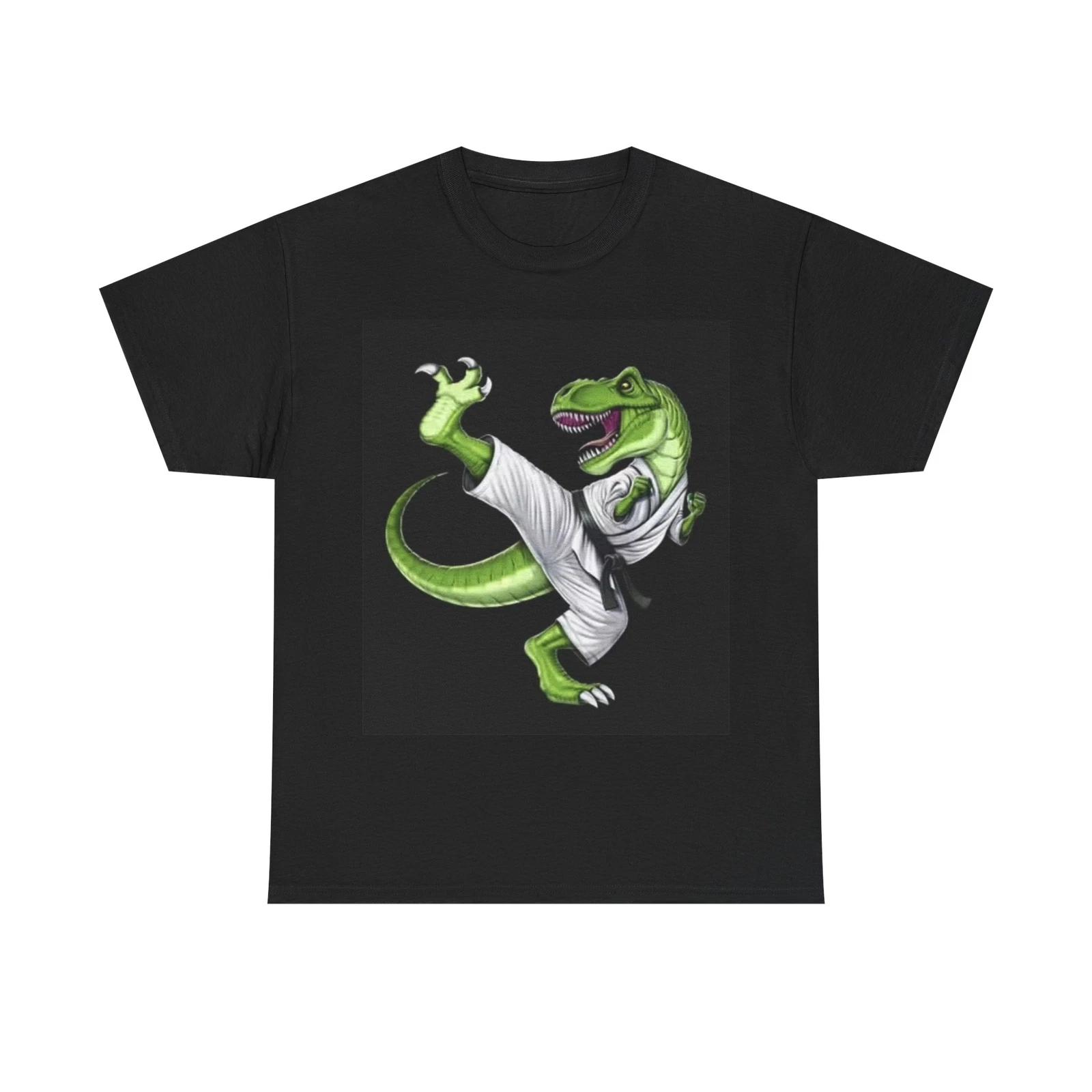 Men s and Women s T-shirts Karate Dinosaur L
