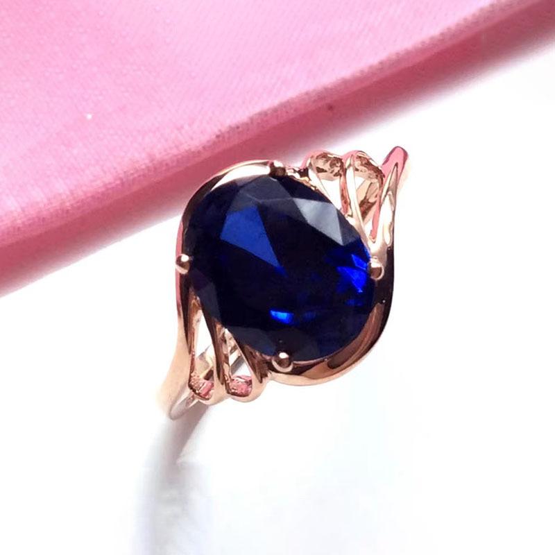 Фиолетовое Золото Сапфир Овальное Кольцо Покрытие Розовым Золотом Полое Кружевное Поверхность Яйца Кольцо Украшения Женские opening adjustable