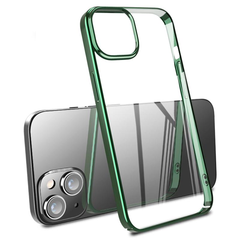 

For iPhone 15 Plus Case Anti-Scratch Hard PC Clear Phone Cover Midnight Green