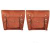 2 Side Pouch Motorcycle Brown Leather Saddle Panniers Saddlebags Bag New Handmade
