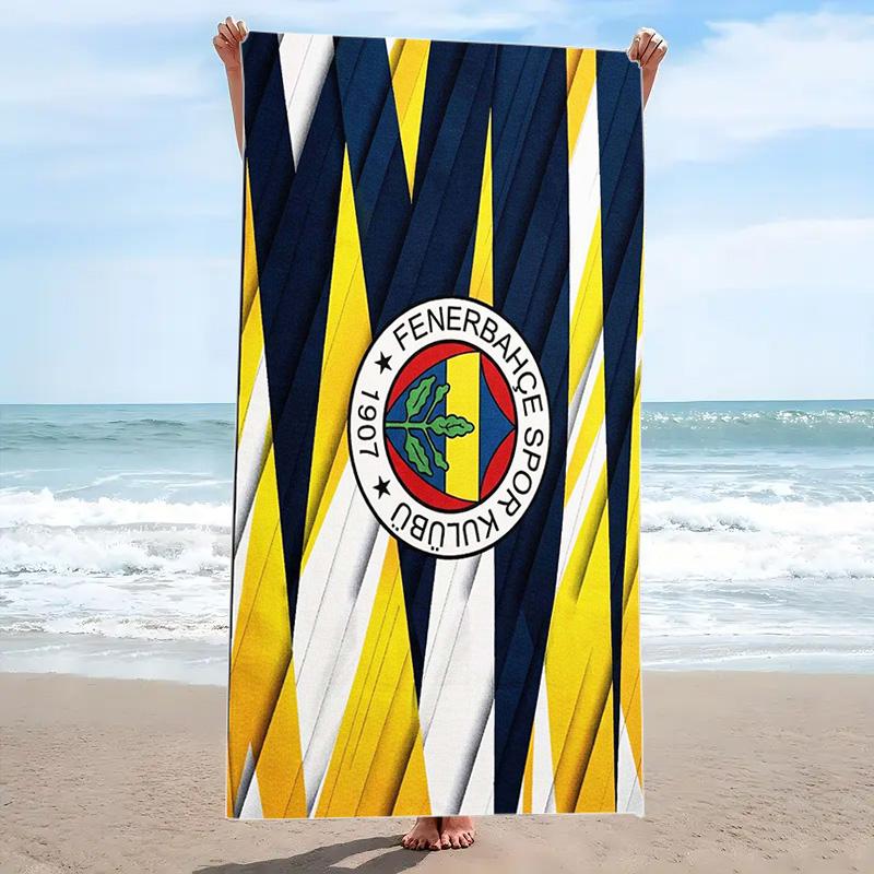 Fenerbahçe Logo Print Beach Towel, Large Soft Quick Dry Towel for Beach Camping Swimming