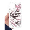 Graffiti anglický měkký obal pro iPhone 11/12/13/14 Pro/15 Pro Max v bílé barvě