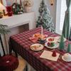 Tablecloth Thickened Wool Yarn Plaid Jujube Christmas Table Cloth Winter