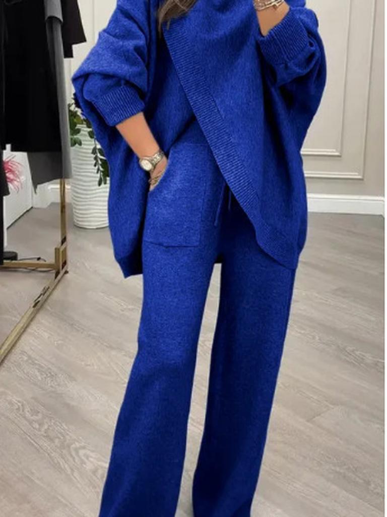 New Arrivals Women's Solid V-Neck One-Button Ruched Knitwear Set Two Piece Outfit