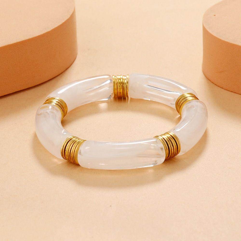 Bohemian Chunky Bracelets Geometric Retro Hand Ring Exaggerated Resin Bangles  Girls Gift