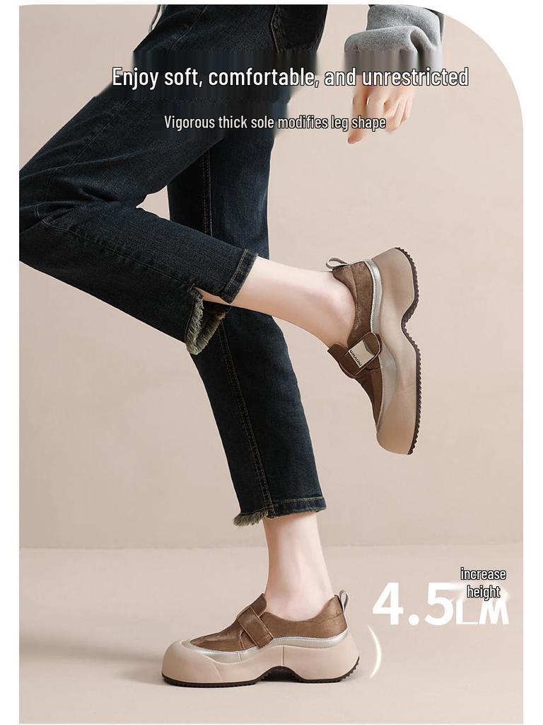 Women's Retro Leather Slip-On Sneakers - Breathable Spring/Summer Casual Low-Cut Shoes