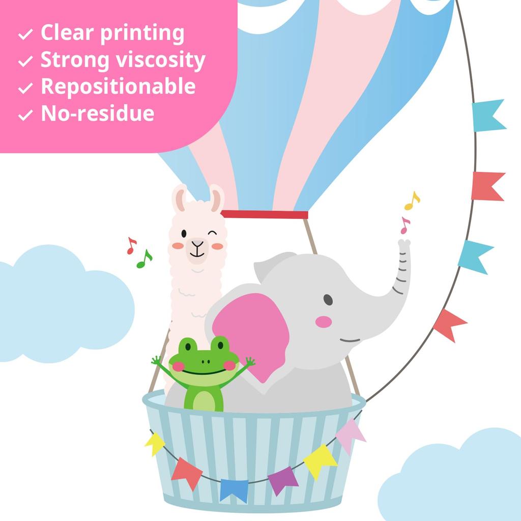 DECOWALL Animals and Hot Air Balloon Wall Stickers Giraffe Removable - Panda, Lion, Elephant, - Colorful, (SG2-104)