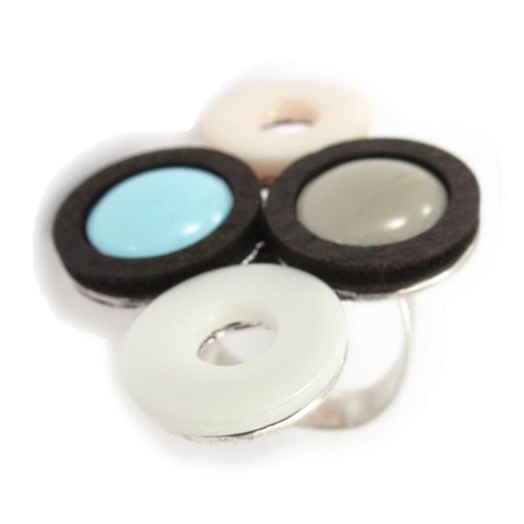 NOA [K0247] - Designerring 'Bora Bora' blau beige