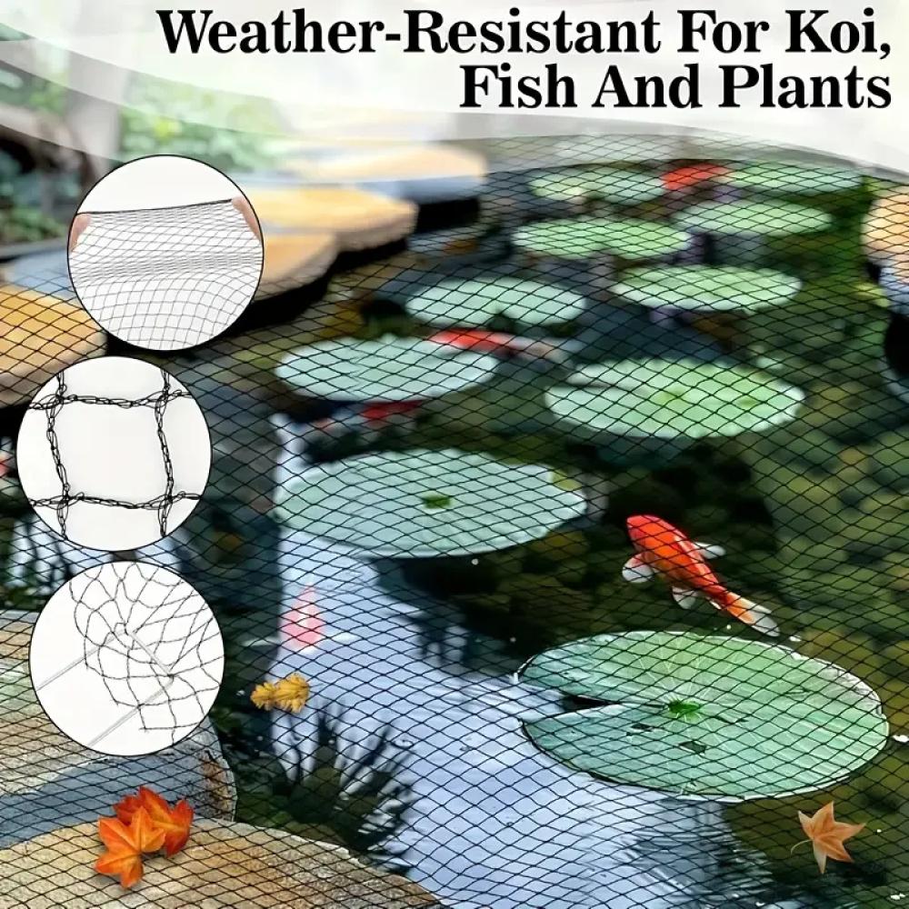 Rete Nera Resistente per Stagno Protezione Foglie e Uccelli Copertura in Rete di Plastica per Stagni di Pesci Fioriere Paesaggistica Decorazione Giardino Esterno