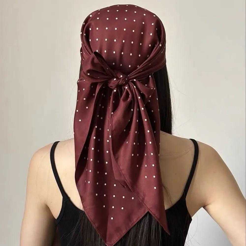 Polyester Polka Dot Head Scarf Elegent Jeans Waist Belt Fashionable Bandana Office Style