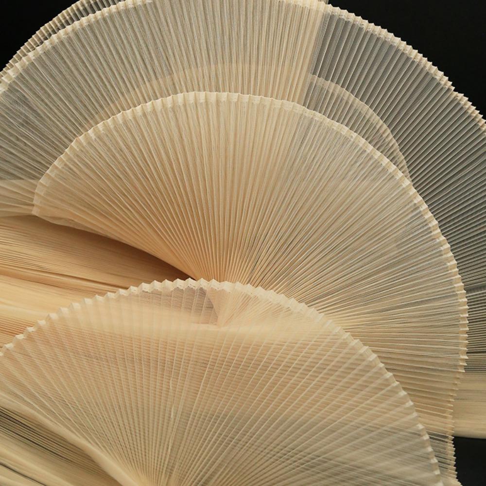 1 jard/150 cm Gładka Tkanina Akordeonowa Plisowana Ręcznie Wykonana Sztywna Siatka Materiał na DIY Projektanta Tkaniny Odzieżowe