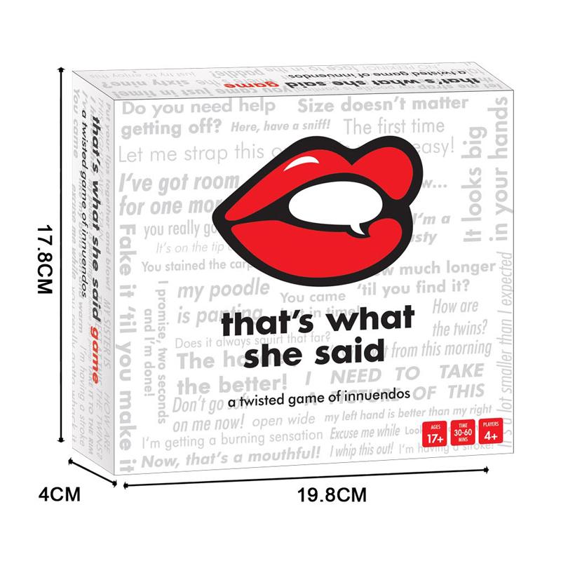Thats What She Said  Game Hilarious Party Card Game for Adults 17+ Fun Twisted Humor To Get the Party Laughing