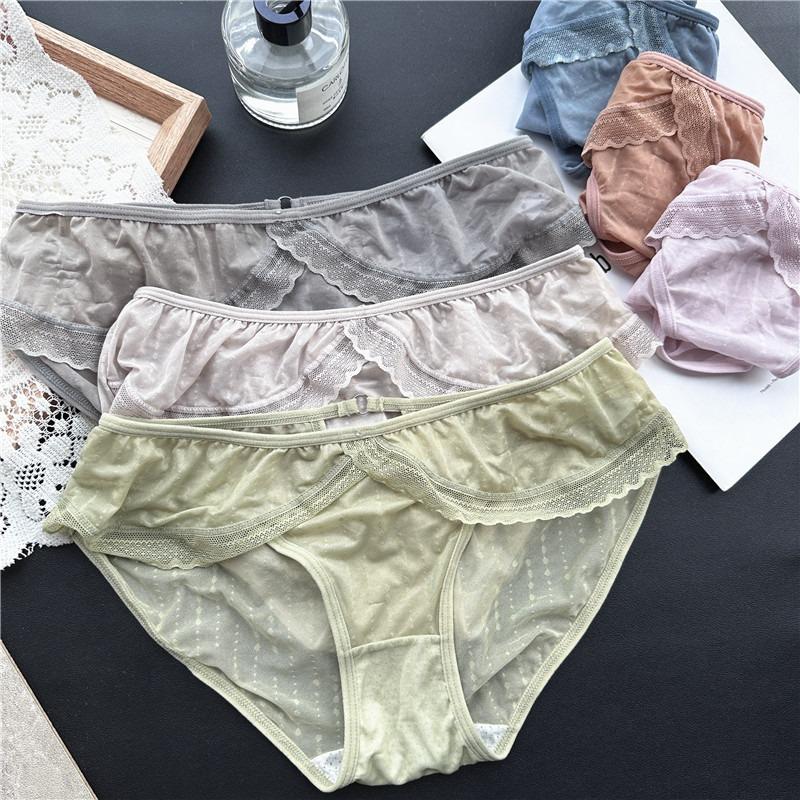 Ladies Spring and Summer Lovely Cotton Ice Screen Lace Panties