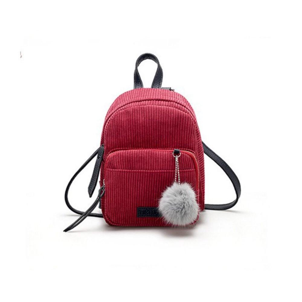 Women Fashion Corduroy Backpack School Bags Girls Travel Handbag Shoulder Bag
