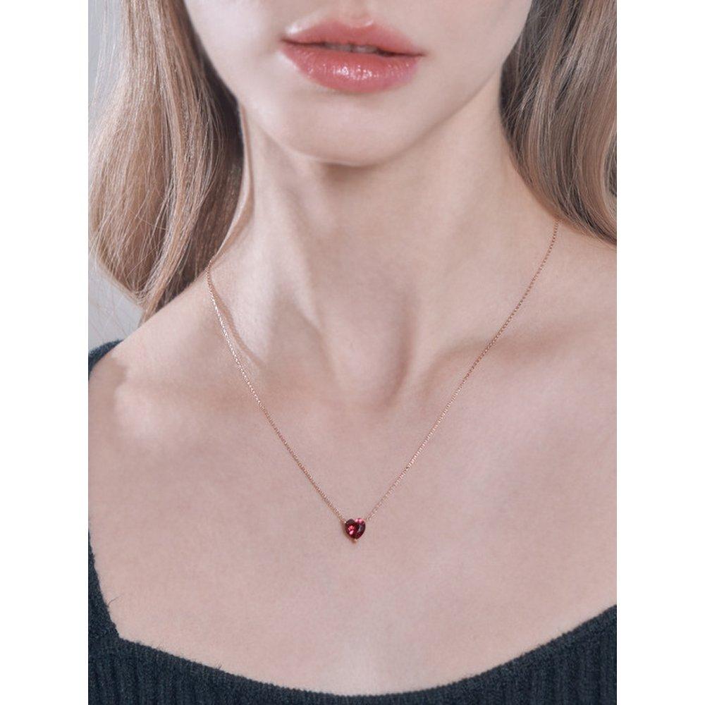 Colored Cubic Heart Necklace Elbrnn181