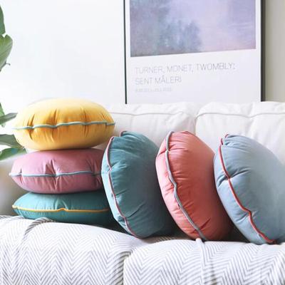 Japanischer Stil Runder Kissen Süße Farbe Weicher Samt Kissen Mit Füllungen Meditationskissen Schlafzimmer Sofa Bett Nickerchen Kissen