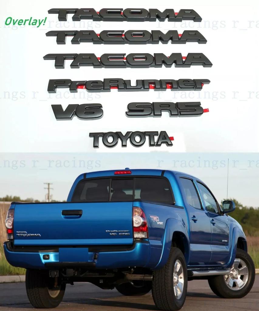 EINM2 7pcs For Tacoma V6 SR5 Trunk Car Door For Toyota Tailgate Decal Emblem Sticker Badge covered vehicle label 4X4 lim car accessory