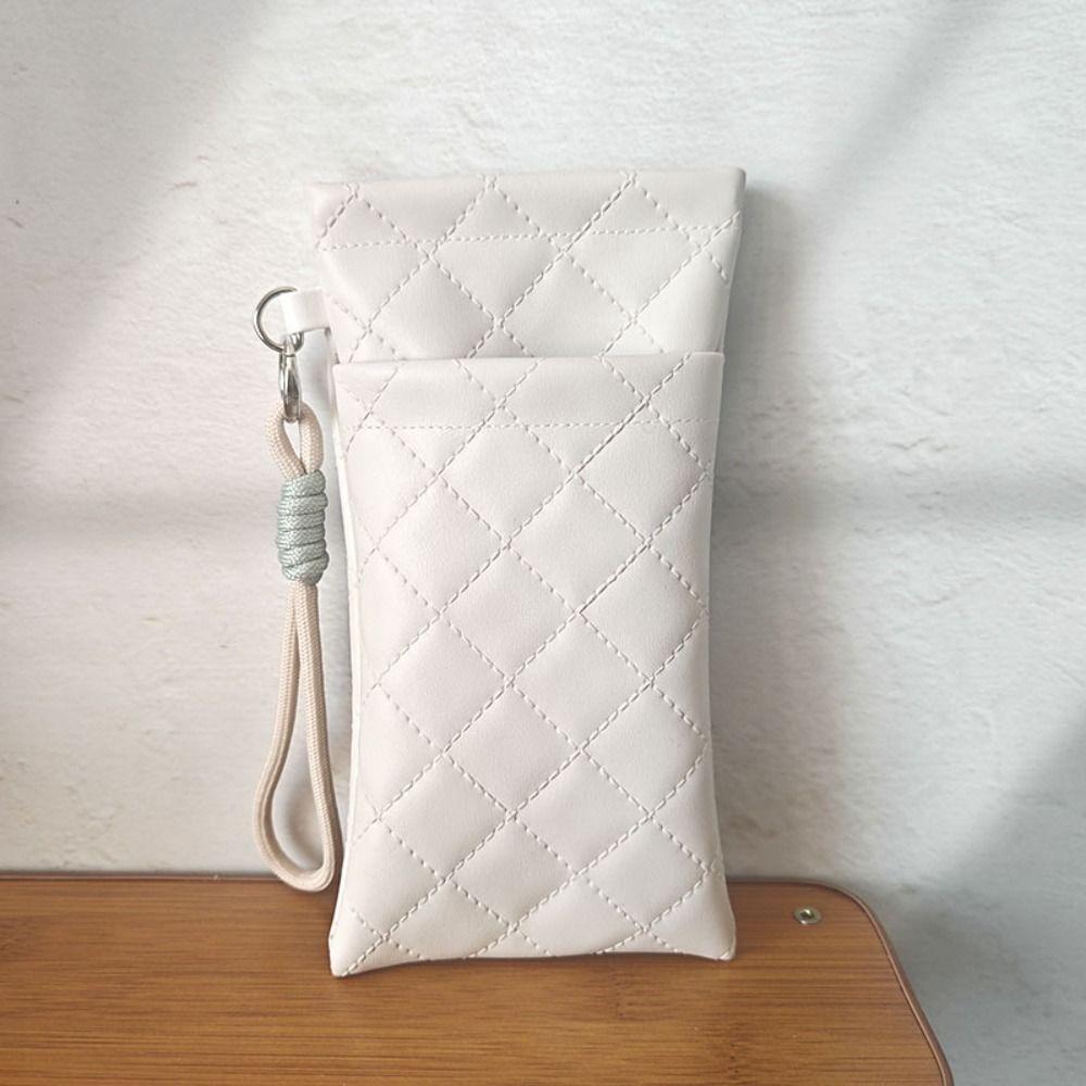 Double-layer Glasses Bag Grid Pattern Sunglasses Case Sunglasses Storage Bag Eyewear Accessories