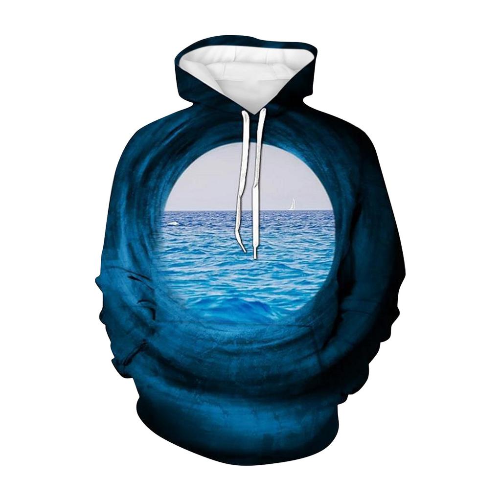 3D Sweater Vortex Print Long Sleeve Hoodie Men's Sportswear