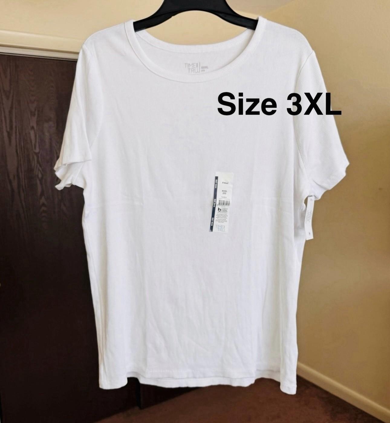 Time and Tru Women s Short Sleeve Rib Tee, 3XL XXXL