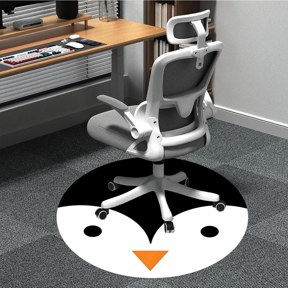 

1pc Penguin Chick Office Round Area Rug, Indoor Mat Suitable For Office, Under Office Chairs Bedroom Living Room Home Decor, Room Deco161 80cm by 80cm