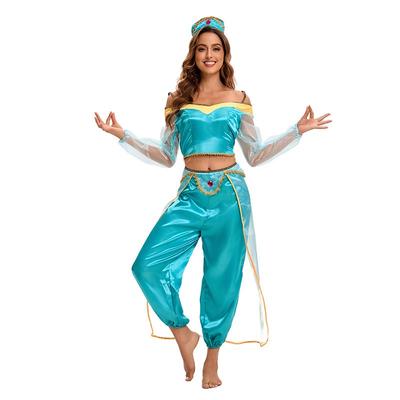 Adult Female Jasmine Princess Dress Search Banner Costume Halloween Indian Female Regional Dancer Costume