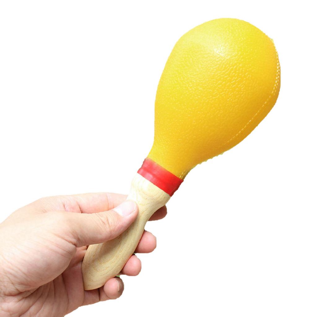 Maracas Kids Rumba Shaker Party Favor Toy PVC Hand Percussion Musical Instrument L Yellow